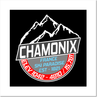 Ski Chamonix Mont Blanc Skiing Paradise Posters and Art